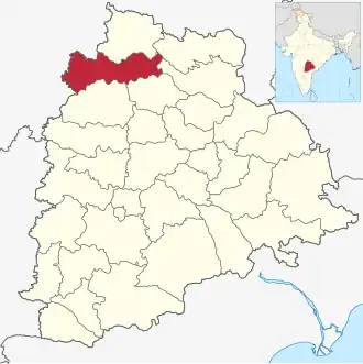 Positionskarte des Distrikts Nirmal