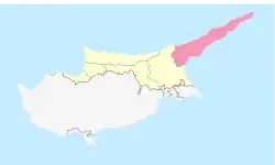 Lage des Distrikts İskele auf Zypern