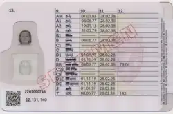 Norway driving licence back (2022)