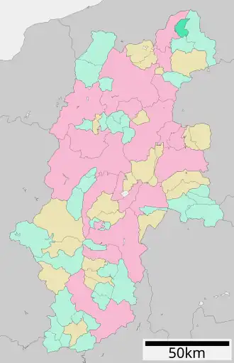 Lage Nozawa Onsens in der Präfektur