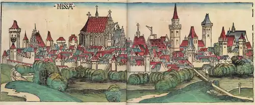 Ansicht von „Nissa“ in der Schedelschen Weltchronik, um 1500