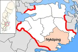 Lage der Gemeinde Nyköping