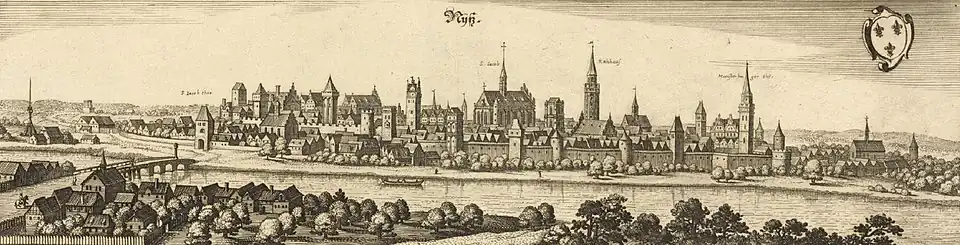 Ansicht von „Nÿß“ in der Topographia Bohemiae, Moraviae Et Silesiae von Matthäus Merian, 1650