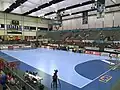 Der Innenraum mit Handballfeld im Juli 2017