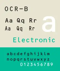 Schriftbeispiel für OCR-B