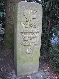 Gedenkstein Franz Hecker, 1967 Koordinaten52.2562148.060669