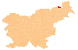 Karte von Slowenien, Position von Občina Apače hervorgehoben