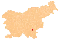 Karte von Slowenien, Position von Občina Straža hervorgehoben