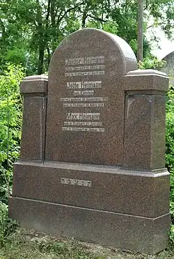 Grabstein für Isidor, Jette und Max Heimann