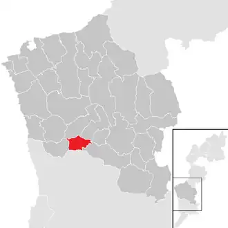 Lage der Gemeinde Oberdorf im Burgenland im Bezirk Oberwart (anklickbare Karte)