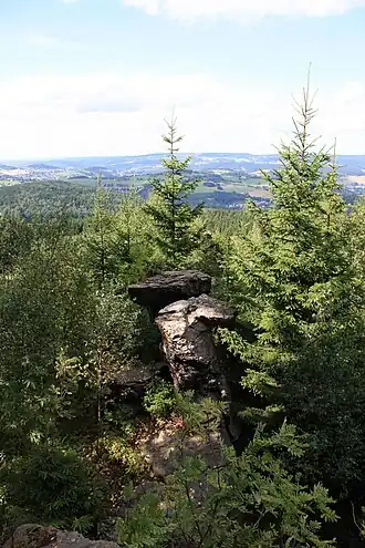Blick vom Ochsenkopf in Richtung Spiegelwald