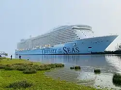 Die Odyssey of the Seas während der Emsüberführung am 27.&nbsp;Februar 2021