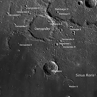 Markov und nördlich davon Oenopides (LROC-WAC)