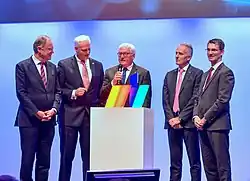 Offizielle Eröffnung der EMO Hannover 2017 durch den Bundespräsidenten Frank-Walter Steinmeier (Mitte)