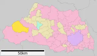 Lage Oganos in der Präfektur