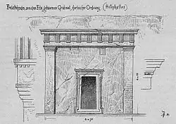 14. Tür mit verkröpften oberen und unteren Ohren, dorisches Grab in Antiphellos, 4.&nbsp;Jahrhundert vor Christus.