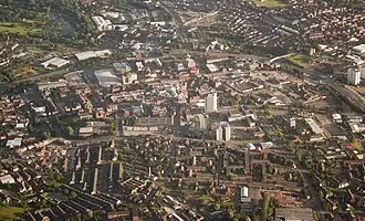 Luftbild Zentrum Oldham