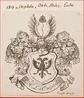 Wappen-Exlibris von Dietrich Heinrich Ludwig von Ompteda