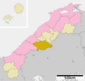 Lage Ōnans in der Präfektur