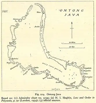 Historische Karte des Ontong-Java-Atolls