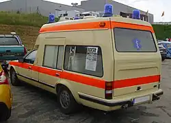 Heckansicht Opel Senator Krankenwagen von Miesen