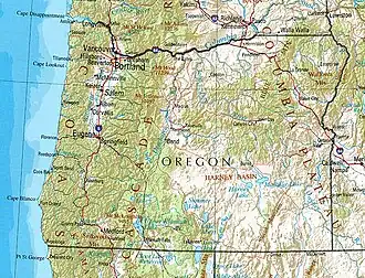 Geographische Karte Oregons