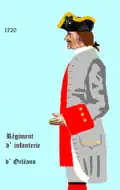 Régiment d’Orléans 1720 bis 1734
