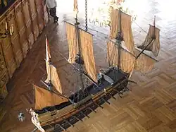 Das Bremer Orlogschiff Johan Swarting von 1650.