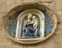 Wappen der Arte dei medici e speziali (Ärzte-und-Apothekergilde), von Luca della Robbia