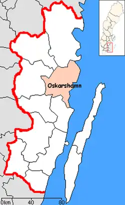 Lage der Gemeinde Oskarshamn