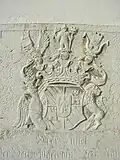 Frei­herren­wappen, Grabstein des Maximilian Christoph Freiherr von Gudenus, Ostenfriedhof Eichstätt
