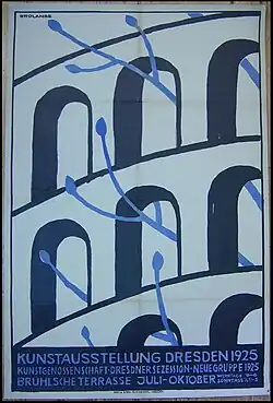 Plakat zur Kunstausstellung 1925 in Dresden.