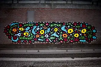 Wandgemälde von OZ an den Elbbrücken in Rothenburgsort