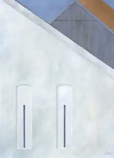 „Stadel“, 2000, Acryl auf Leinwand, 75 × 55 cm von Ernst Strom