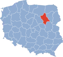 Lage der Woiwodschaft Ostrołęka