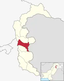 Karte von Pakistan, Position von Distrikt Punch hervorgehoben