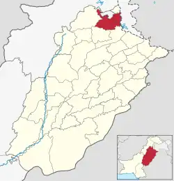 Karte von Pakistan, Position von Distrikt Rawalpindi hervorgehoben