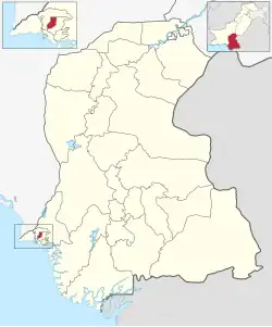 Karte von Pakistan, Position von Distrikt Karatschi Zentrum hervorgehoben