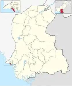 Karte von Pakistan, Position von Distrikt Karatschi Süd hervorgehoben