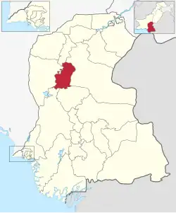 Karte von Pakistan, Position von Distrikt Naushahro Feroze hervorgehoben