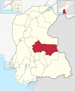 Karte von Pakistan, Position von Distrikt Sanghar hervorgehoben