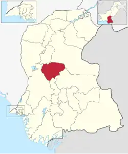 Karte von Pakistan, Position von Distrikt Shaheed Benazirabad hervorgehoben