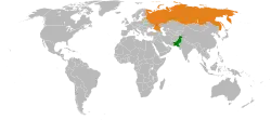 Lage von pakistan und Russland