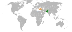Lage von Pakistan und Türkei