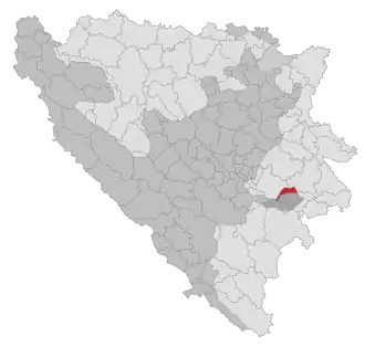 Lage der Gemeinde Pale-Prača in Bosnien und Herzegowina (anklickbare Karte)