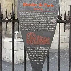 Hinweistafel zur Geschichte von Belleville