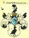 Wappen der Rabe von Pappenheim in Siebmachers Wappenbuch (spiegelverkehrt)