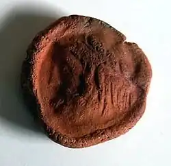 Büste des Gottes Zeus nach links; 1./4. Jahrhundert; die Rückseite zeigt keine Musterung, sondern eine glatte Fläche