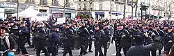 Polizeieinsatz gegen die Proteste am 23. März in Paris.