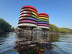 Das geschmückte Parkhaus Europarking, anlässlich der Pride 2024